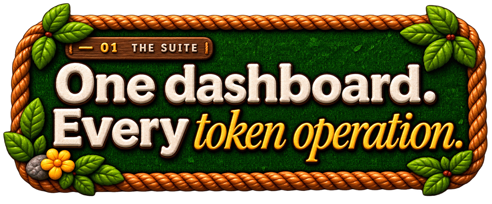 01 The Suite — One dashboard. Every token operation.